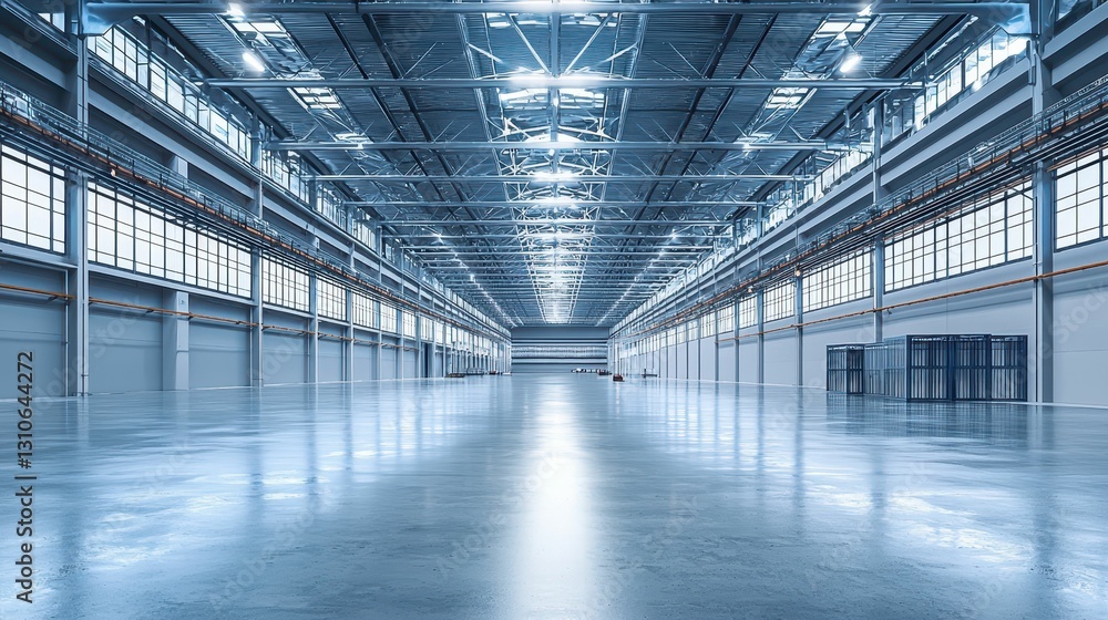 Modern Sleek Warehouse Interior with Cutting Edge Design Features Modern Sleek Warehouse Interior with Cutting Edge Design Features