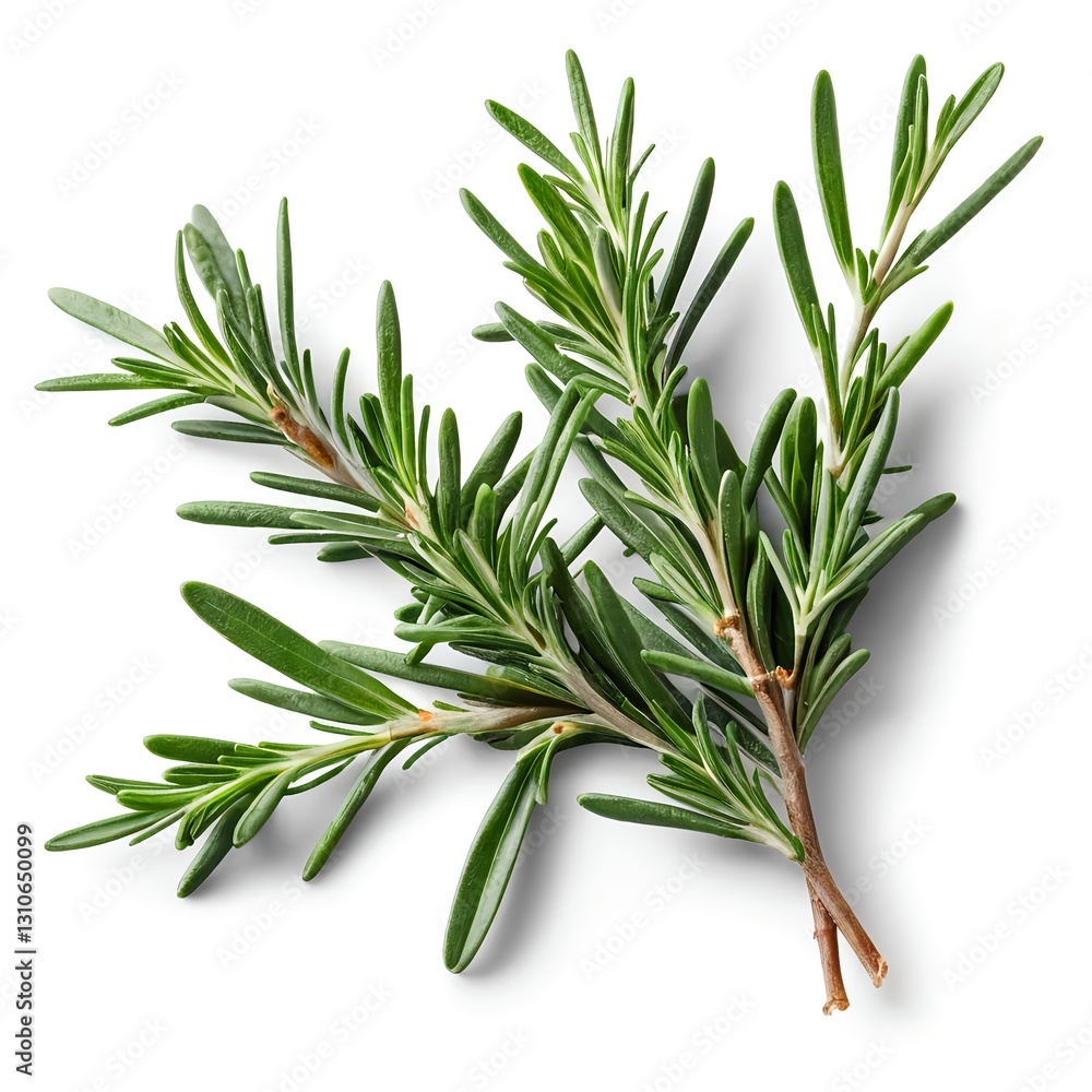 Fototapeta premium Fresh Rosemary Sprigs Isolated on White