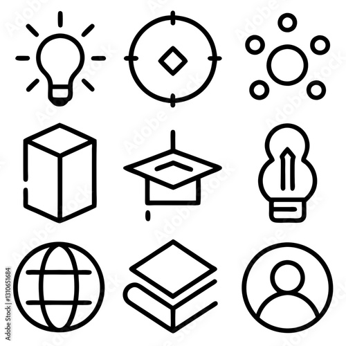 knowledge Linear icon set collection vector art illustration.