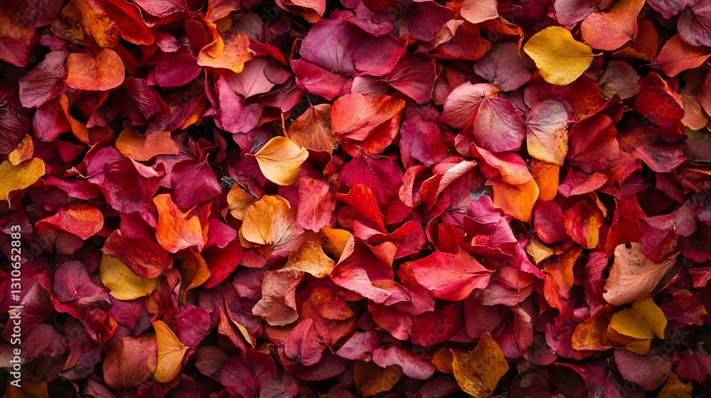 Autumnal red and orange rose petals background. Autumnal red and orange rose petals background.