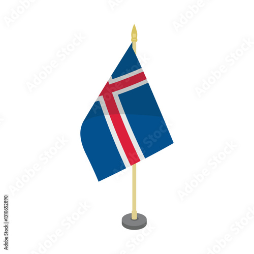 iceland flagpole table vector design