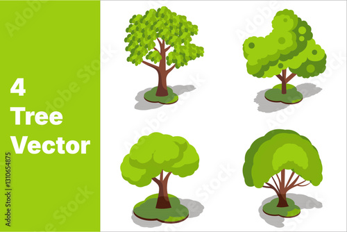 4 vector tree images that can be re-edited