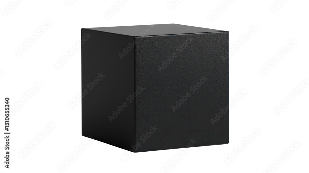 Black cube on a white isolated background, perfect for branding or design projects. Black cube on a white isolated background, perfect for branding or design projects.