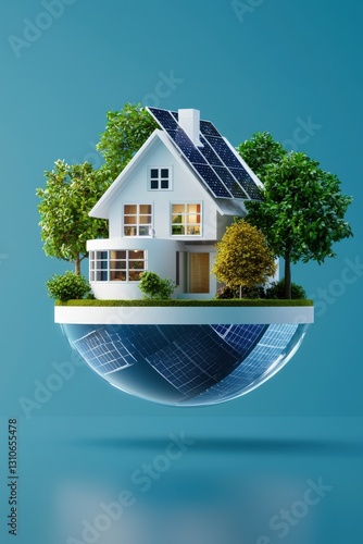 A peaceful town using AI-driven renewable resources