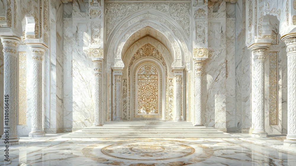 Obraz premium Majestic Interior with Intricate Marble Patterns and Mosaic Designs