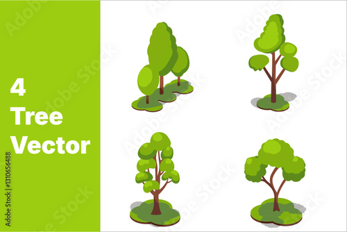 4 vector tree images that can be re-edited