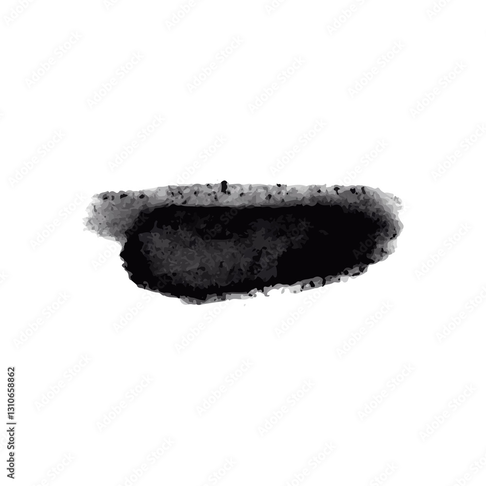 Black brush strokes created in a grunge style. PNG.