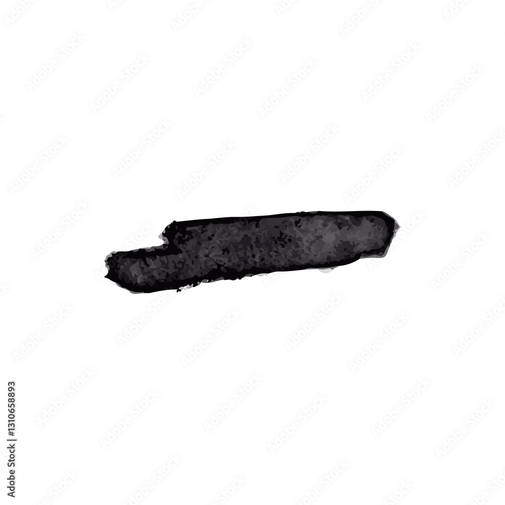 Black brush strokes created in a grunge style. PNG.