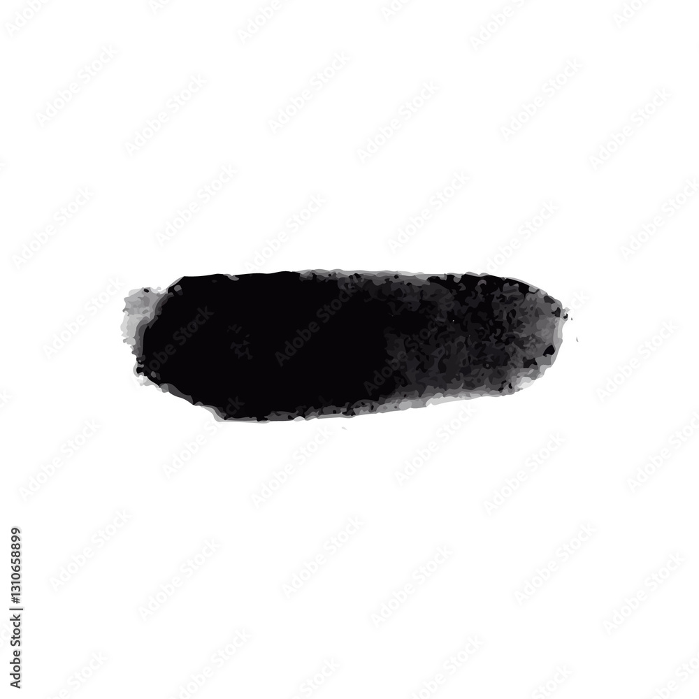 Black brush strokes created in a grunge style. PNG.