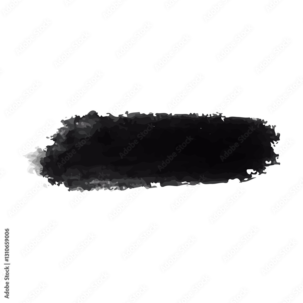 Black brush strokes created in a grunge style. PNG.