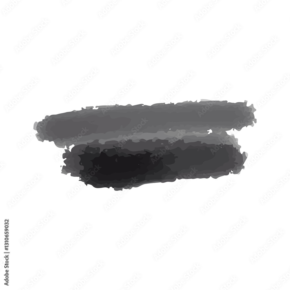 Black brush strokes created in a grunge style. PNG.