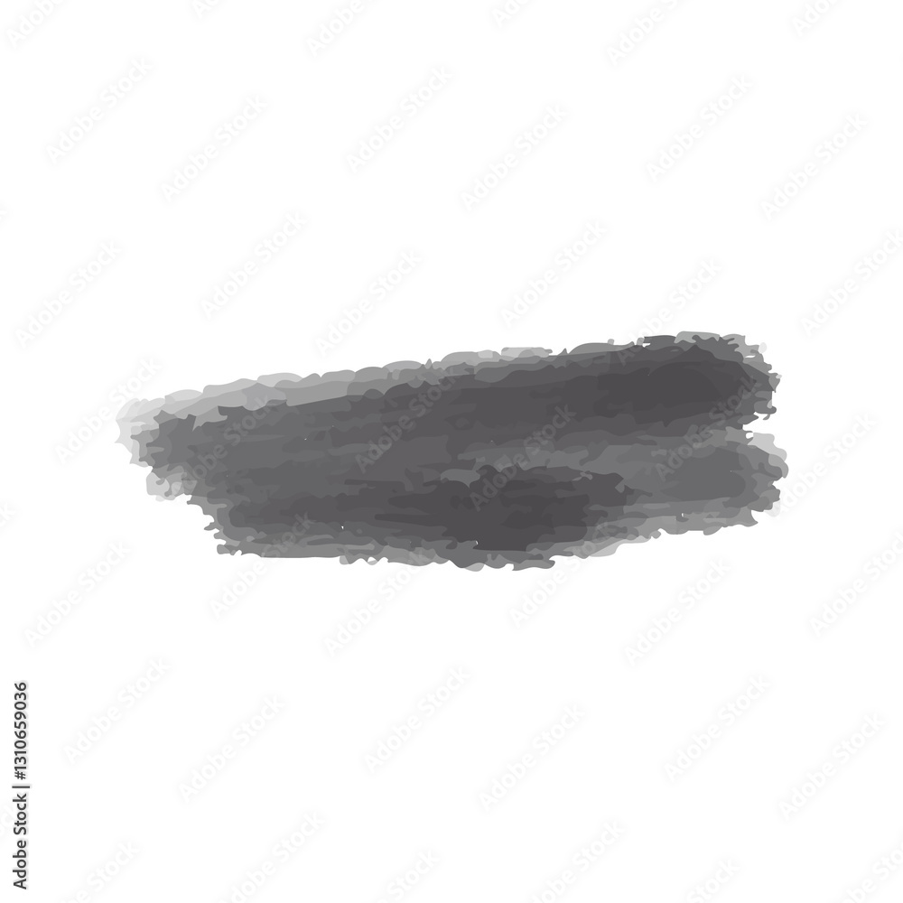 Black brush strokes created in a grunge style. PNG.