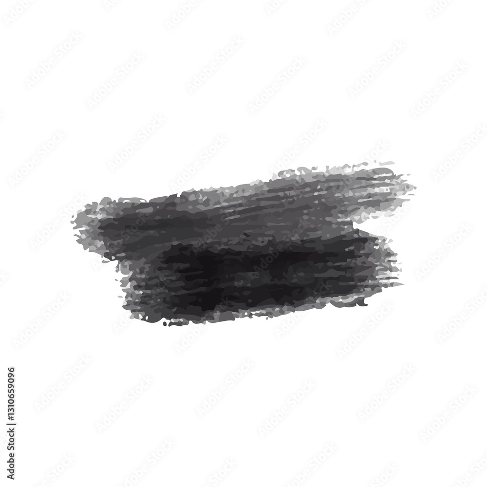 Black brush strokes created in a grunge style. PNG.