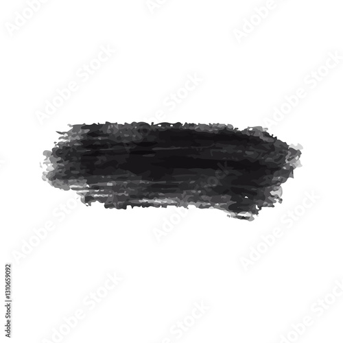 Black brush strokes created in a grunge style. PNG.