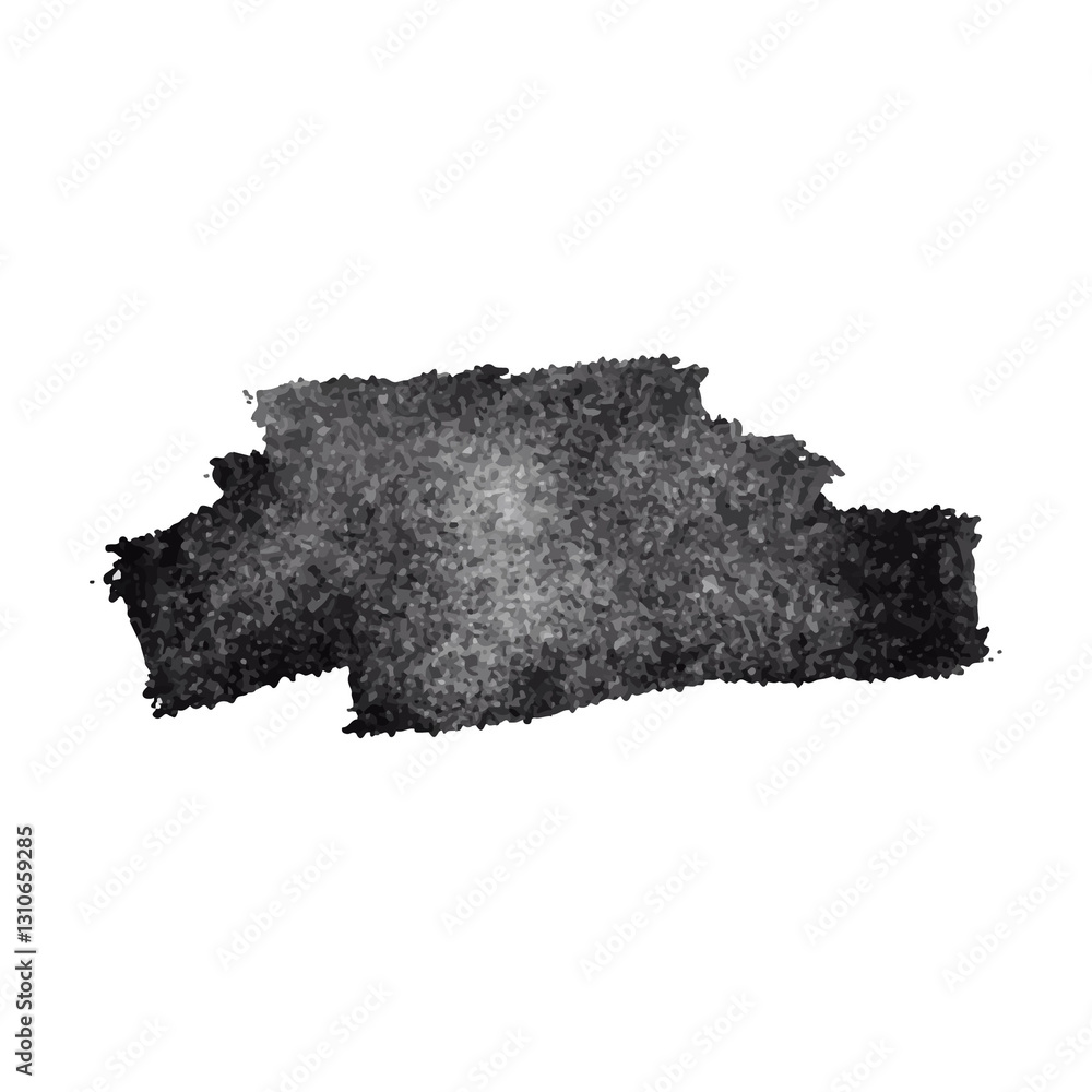 Black brush strokes created in a grunge style. PNG.