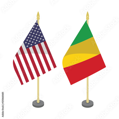 United states America mali  flagpole table vector design