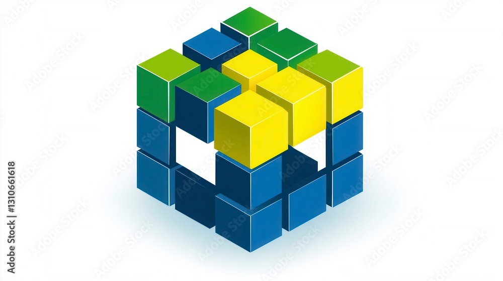 Colorful Cube Geometric Design Colorful Cube Geometric Design