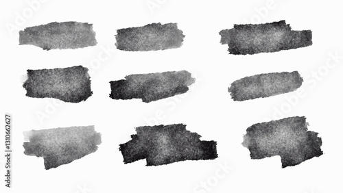 Obraz na płótnie Set of of a collection of black brush strokes created in a grunge style. Vector. w salonie