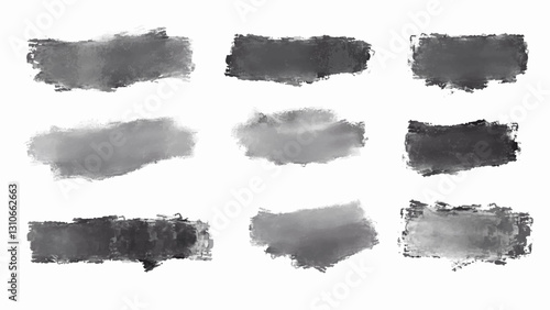 Obraz na płótnie Set of of a collection of black brush strokes created in a grunge style. Vector. w salonie