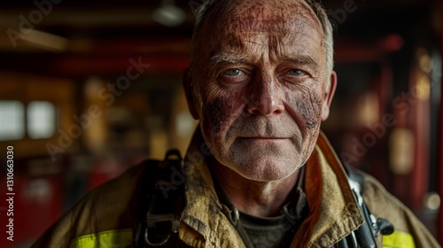 Wallpaper Mural Resilient firefighter displaying courage and dedication to duty Torontodigital.ca
