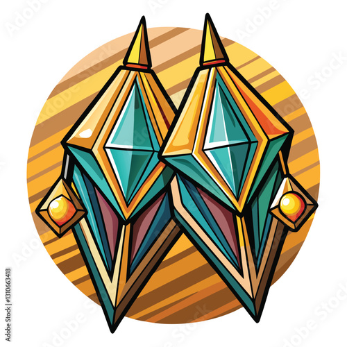 Create a realistic vector illustration of a geometrically-shaped gemstone, multifaceted, with intricate internal reflections and refractions.  High-detail, vibrant color.