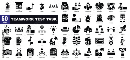 Teamwork Test Task Glyph Icon Set