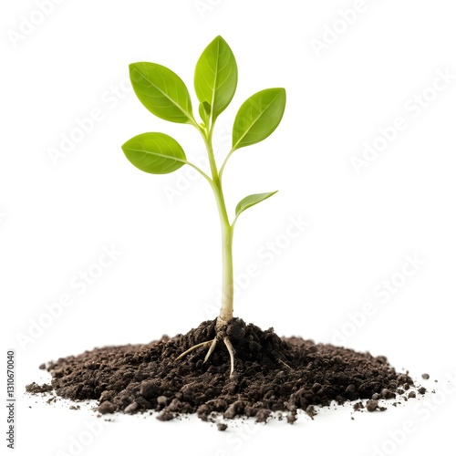 Wallpaper Mural Young Plant Sprout Growing in Soil Torontodigital.ca