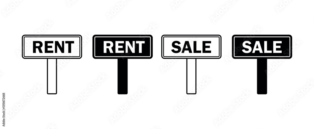 Sale and Rent Signboard Set. Sale and Rent Sign Board Png and Vector Illustration on Transparent Background Sale and Rent Signboard Set. Sale and Rent Sign Board Png and Vector Illustration on Transparent Background