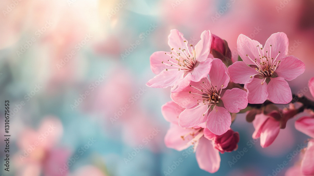 Cherry blossom branch in spring. Bokeh background. Cherry blossom branch in spring. Bokeh background.