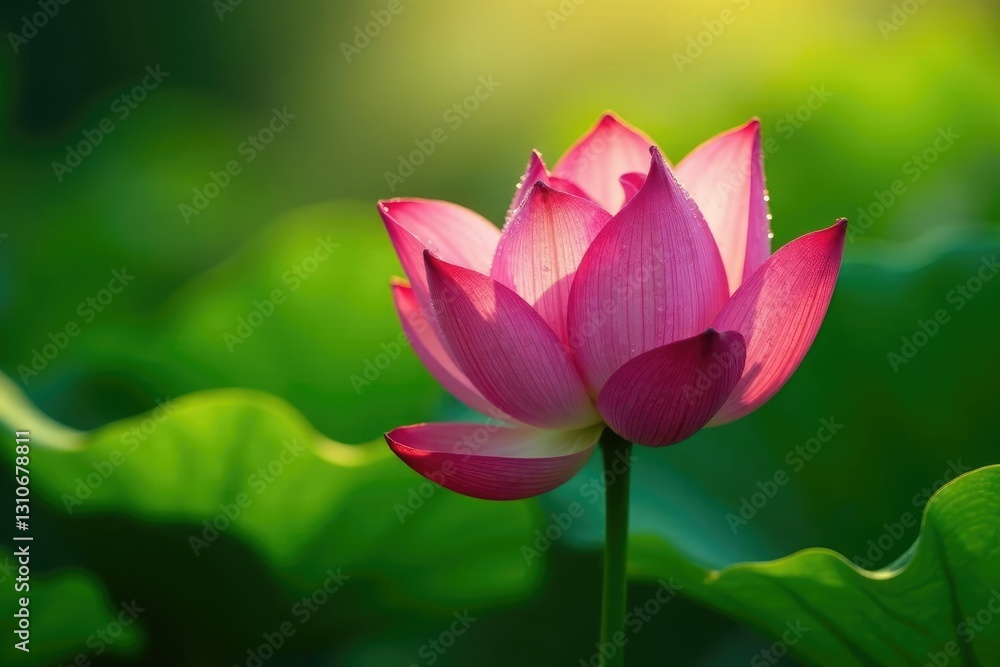 Dew droplets cling to lotus petals in the sunlight, dew, green, leafy Dew droplets cling to lotus petals in the sunlight, dew, green, leafy