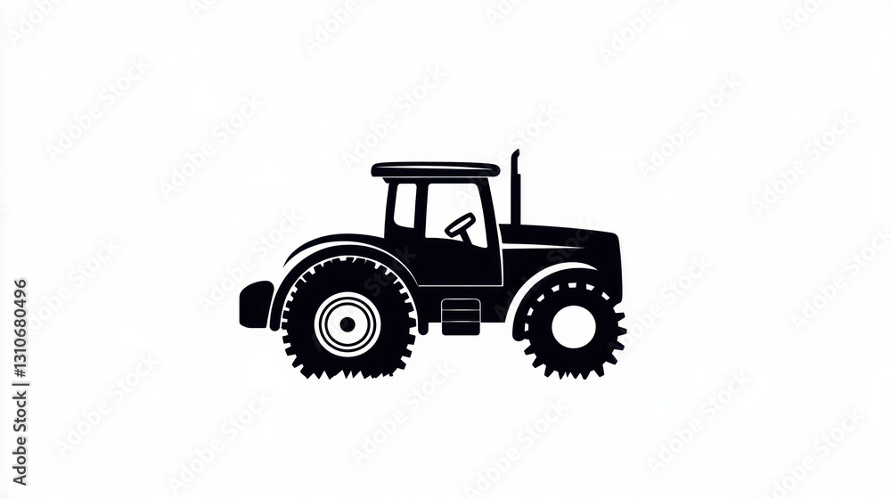 Silhouette of a farm tractor Silhouette of a farm tractor