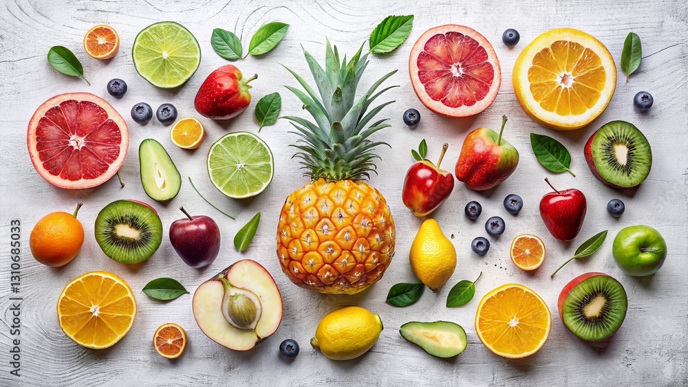 Minimalist Line Art Fruit Composition: Graphic Texture & Rule of Thirds Minimalist Line Art Fruit Composition: Graphic Texture & Rule of Thirds