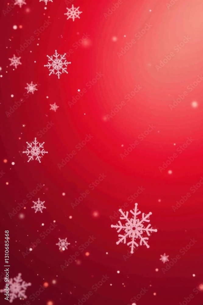 delicate snowflakes floating gently on a warm red gradient background, winter wonderland, snowflake patterns, wintry scenes delicate snowflakes floating gently on a warm red gradient background, winter wonderland, snowflake patterns, wintry scenes