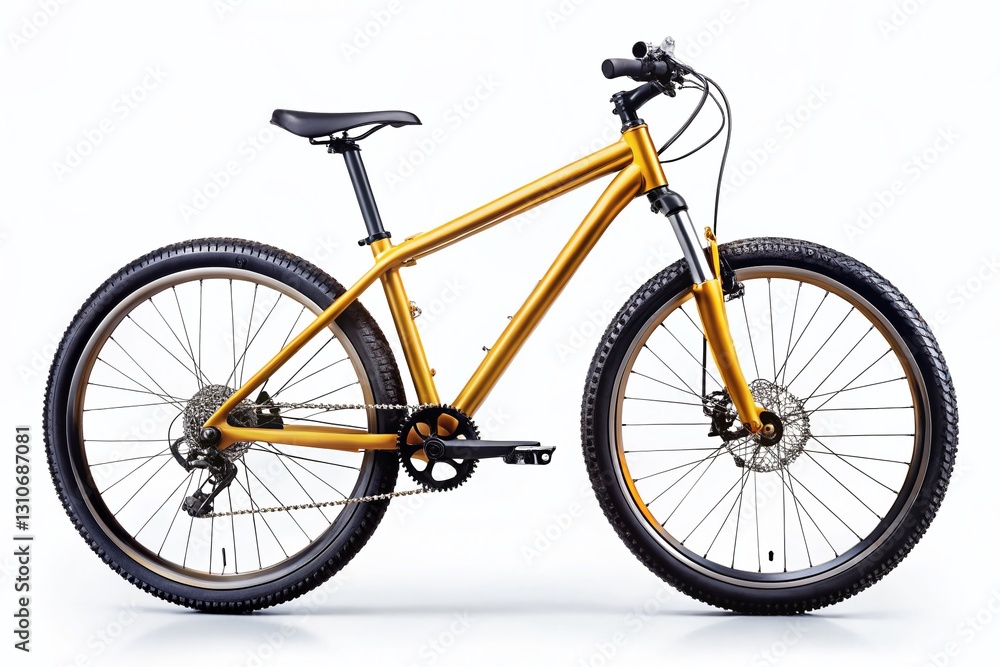 Minimalist Mountain Bike on White Background - Clean Studio Shot Minimalist Mountain Bike on White Background - Clean Studio Shot