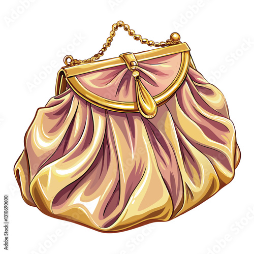 Design a realistic vector illustration of luxurious, shimmering satin fabric, showcasing its drape and subtle highlights. Include folds and creases for texture.