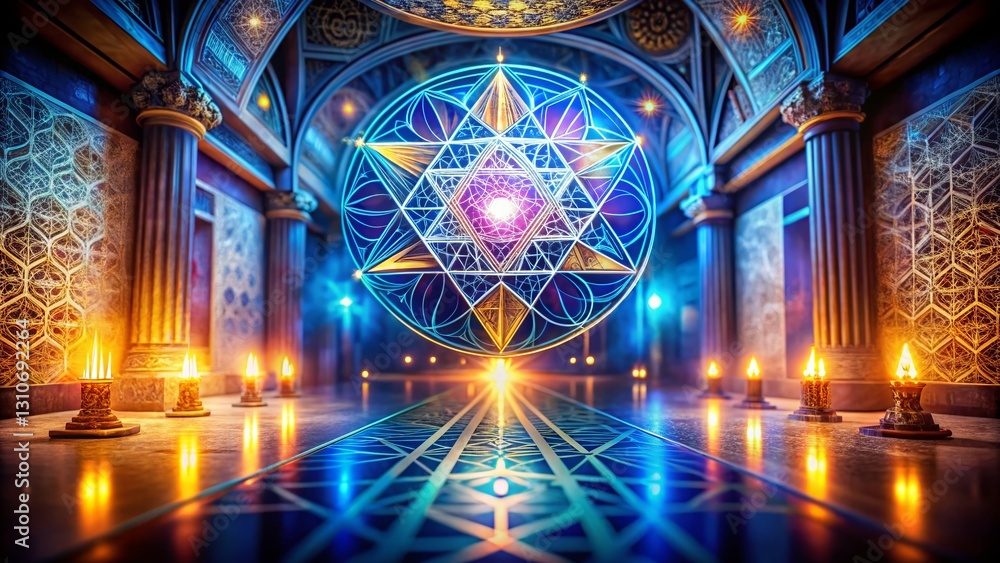 Obraz premium Minimalist Sacred Geometry: Long Exposure Abstract Religious Texture