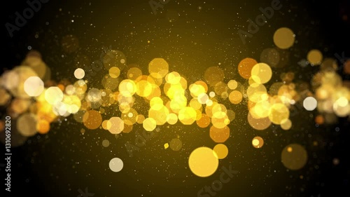 Gold colored light effect balloons background