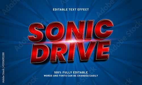 sonic drive editable text effect with a race and speed text style