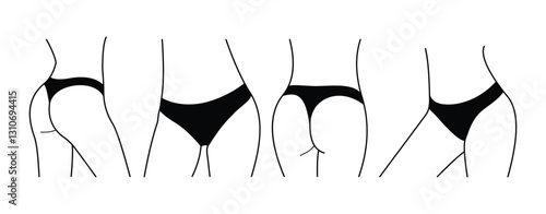 panties black white vector design