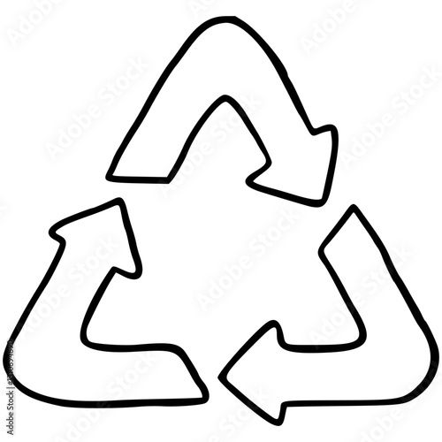 Handdrawn Recycle sign illistration