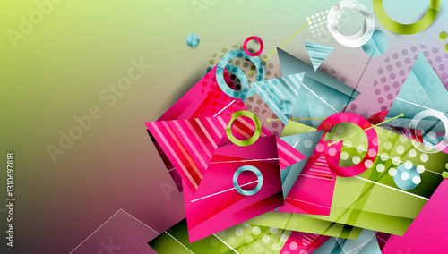 Abstract background geometric design with colorful gradients
