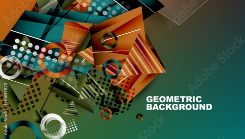 Abstract background geometric design with colorful gradients