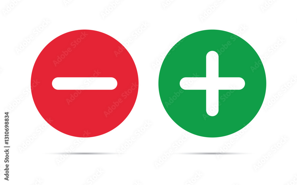 plus, minus icon red green vector design plus, minus icon red green vector design