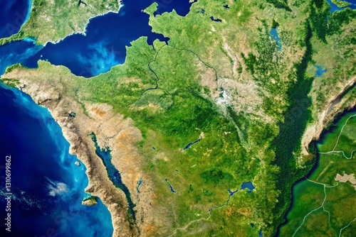 Minnesota Landscape: Low-Resolution Satellite View - Candid Photography