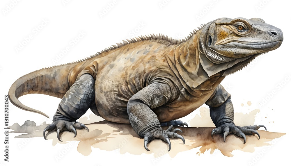 Obraz premium Komodo Dragon Watercolor Painting