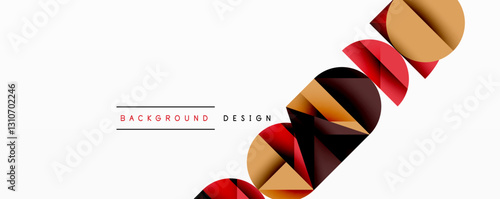 Abstract geometric pattern with intersecting circles and triangles in gradients. The high-contrast composition creates depth and a dynamic, modern aesthetic