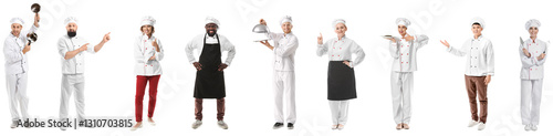 Set of different chefs on w...