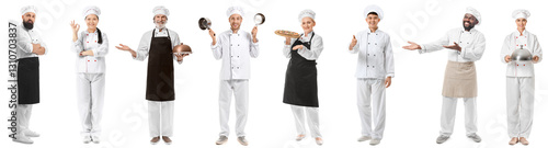 Set of many different chefs...