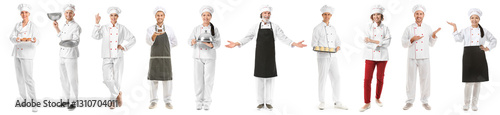 Set of different chefs on w...