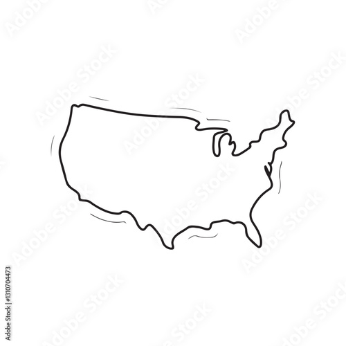 usa simple map outline